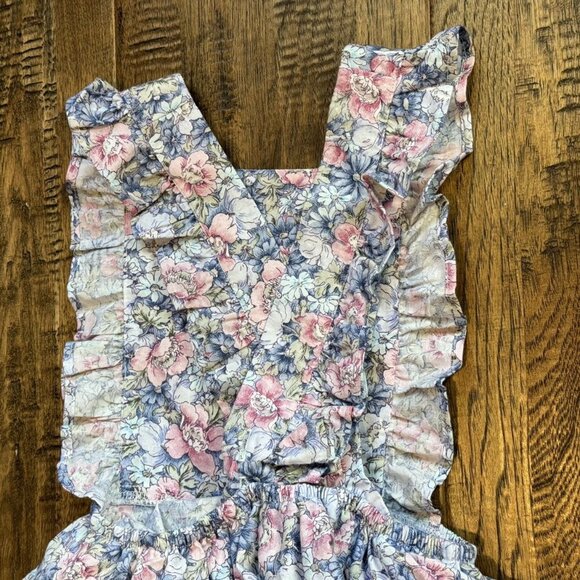 Numi Pink & Blue Floral Pinafore 3T - Picture 5 of 8